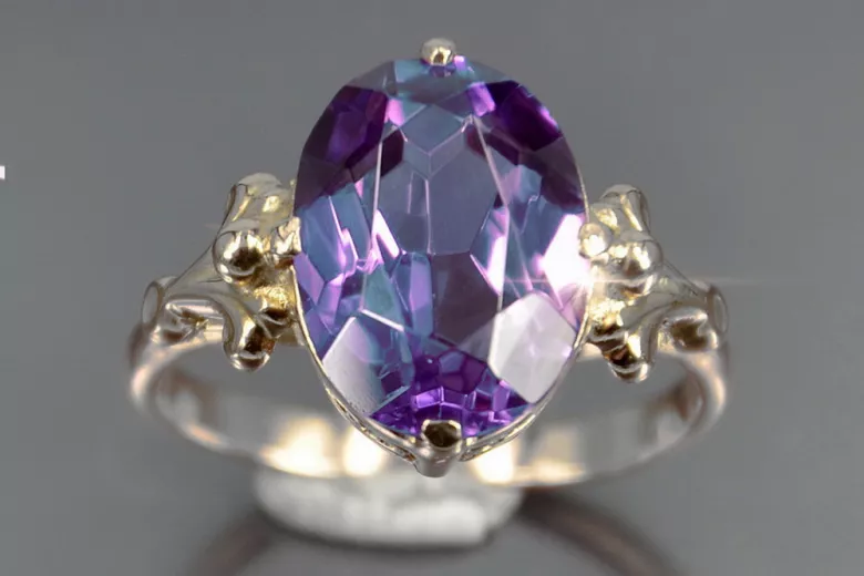 Alexandrite Sterling silver 925 Ring Vintage style vrc369s